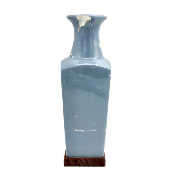 Kintsugi Vase 10” Hand Painted Floral Gold Crack Art Growth Gift Coming Soon! - Picture 3 of 9